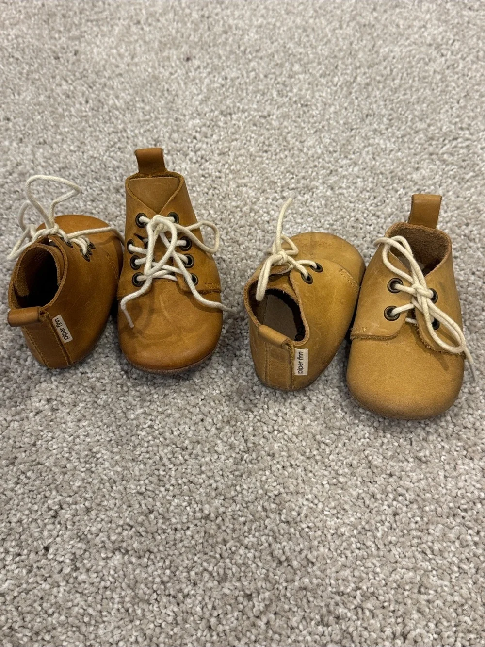 2 pair of Baby  Lace-Up Shoes in Tan — Soft Sole Comfort